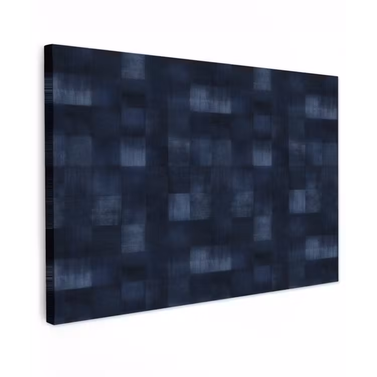 Canvas schilderij - Patroon - Ruit - Marineblauw — 1