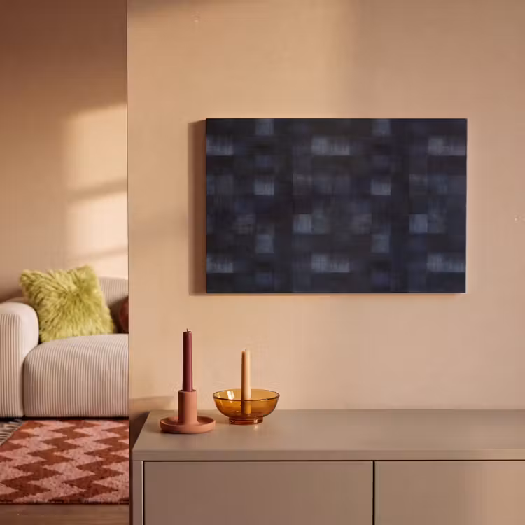 Canvas schilderij - Patroon - Ruit - Marineblauw — 2