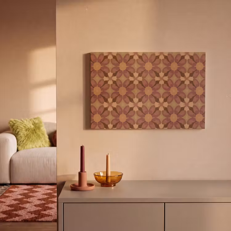 Canvas schilderij - Retro - Bloemen - Bruin — 2