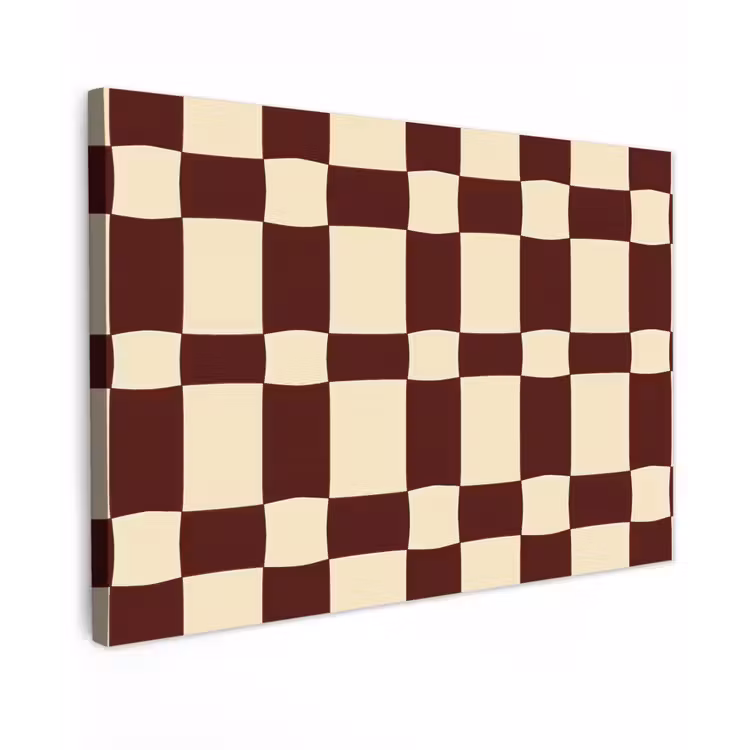 Canvas schilderij - Retro - Patroon - Bruin — 1