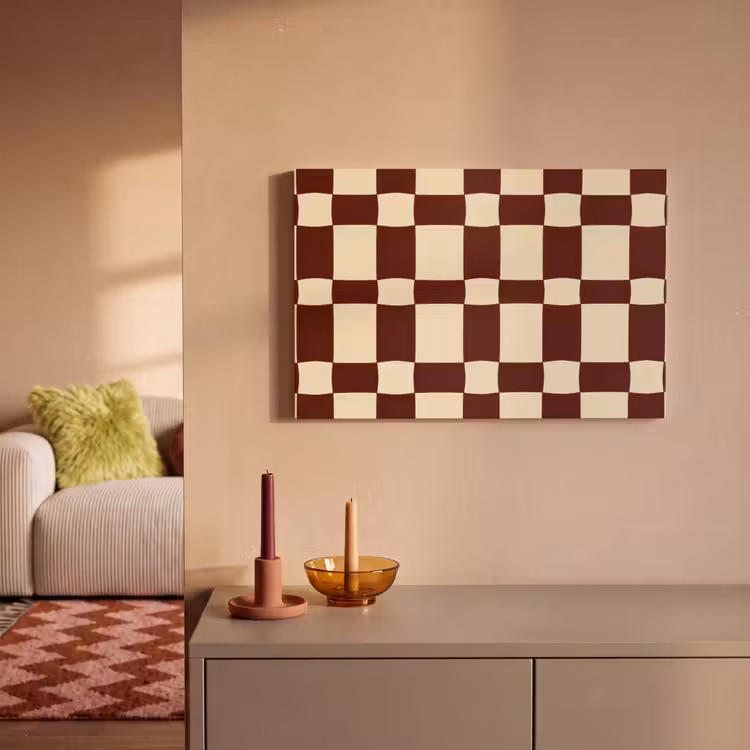 Canvas schilderij - Retro - Patroon - Bruin — 2