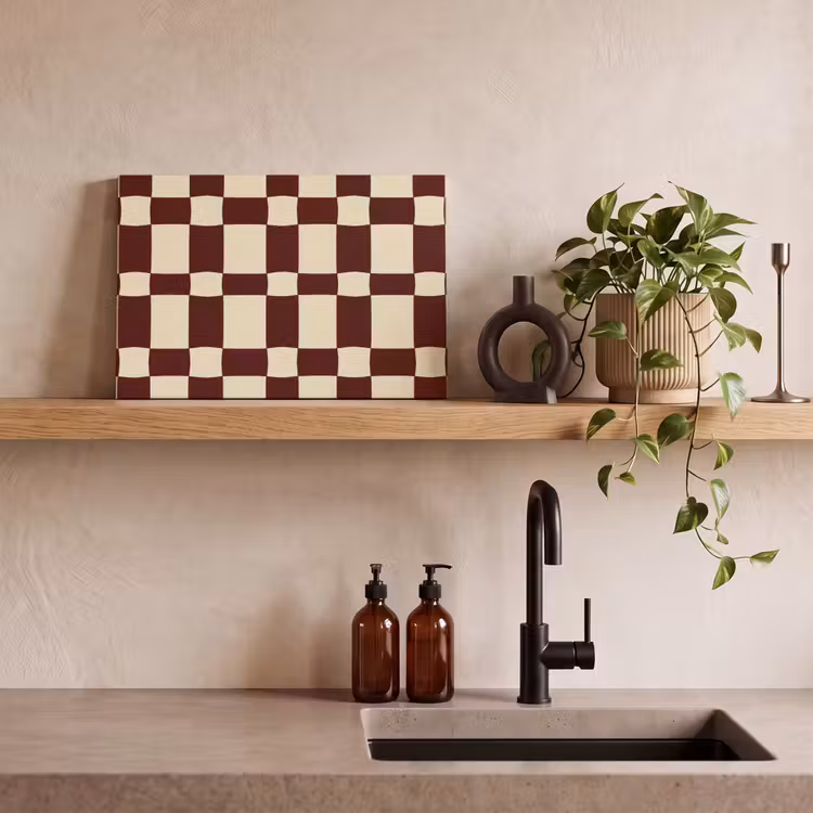 Canvas schilderij - Retro - Patroon - Bruin — 3
