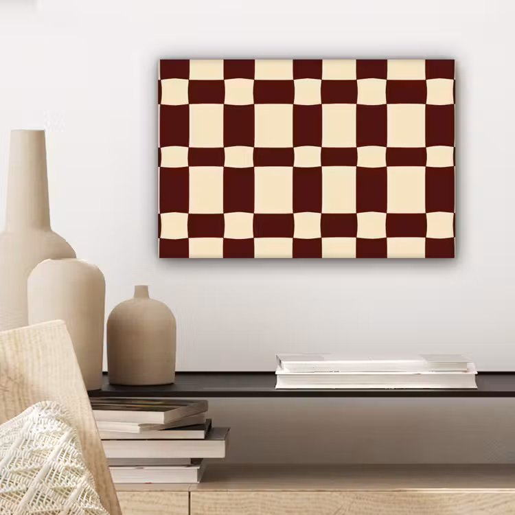 Canvas schilderij - Retro - Patroon - Bruin — 5