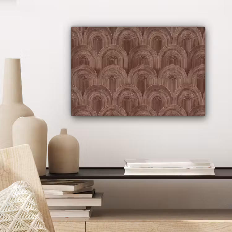 Canvas schilderij - Ritmisch - Effect - Bruin — 5
