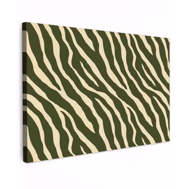 Canvas schilderij - Zebra - Patroon - Groen — 1