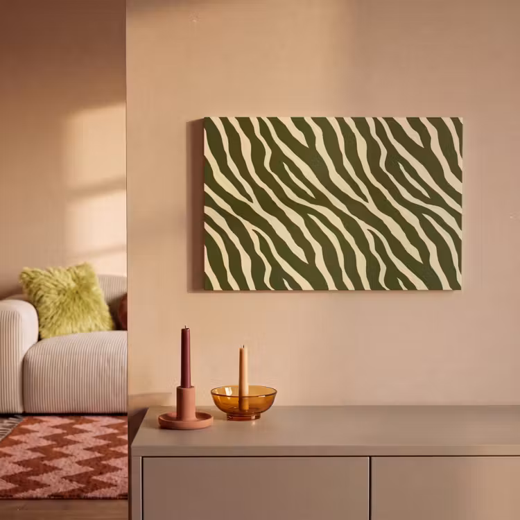 Canvas schilderij - Zebra - Patroon - Groen — 2