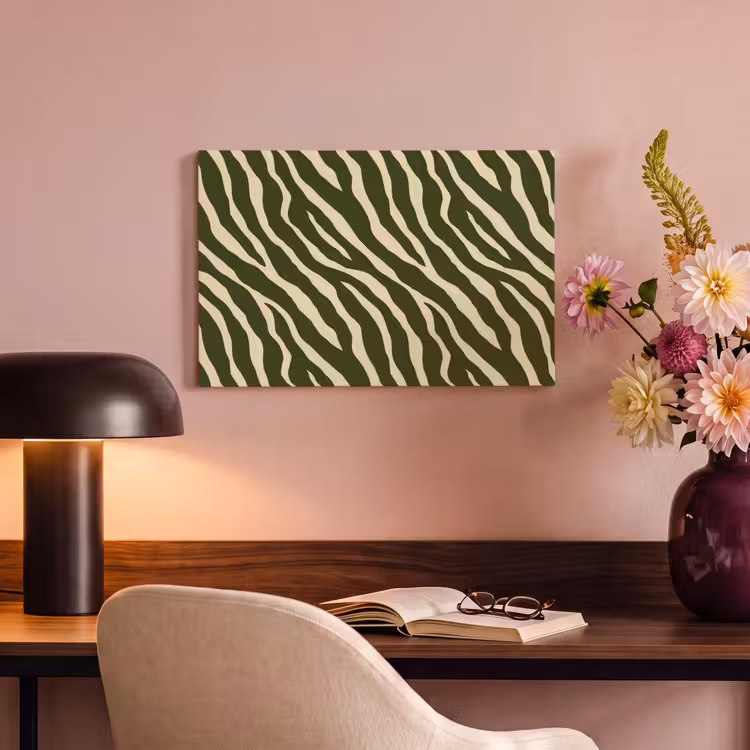 Canvas schilderij - Zebra - Patroon - Groen — 4