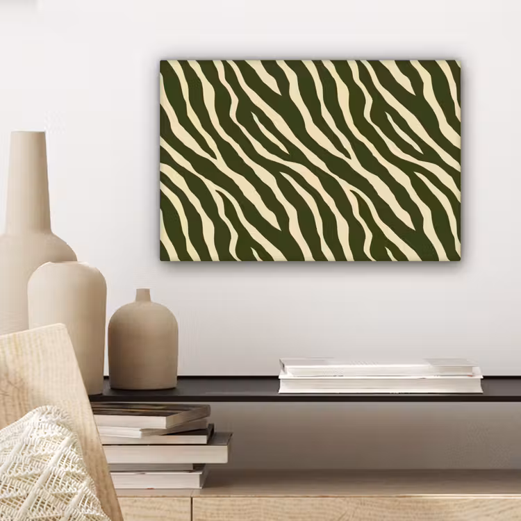 Canvas schilderij - Zebra - Patroon - Groen — 5