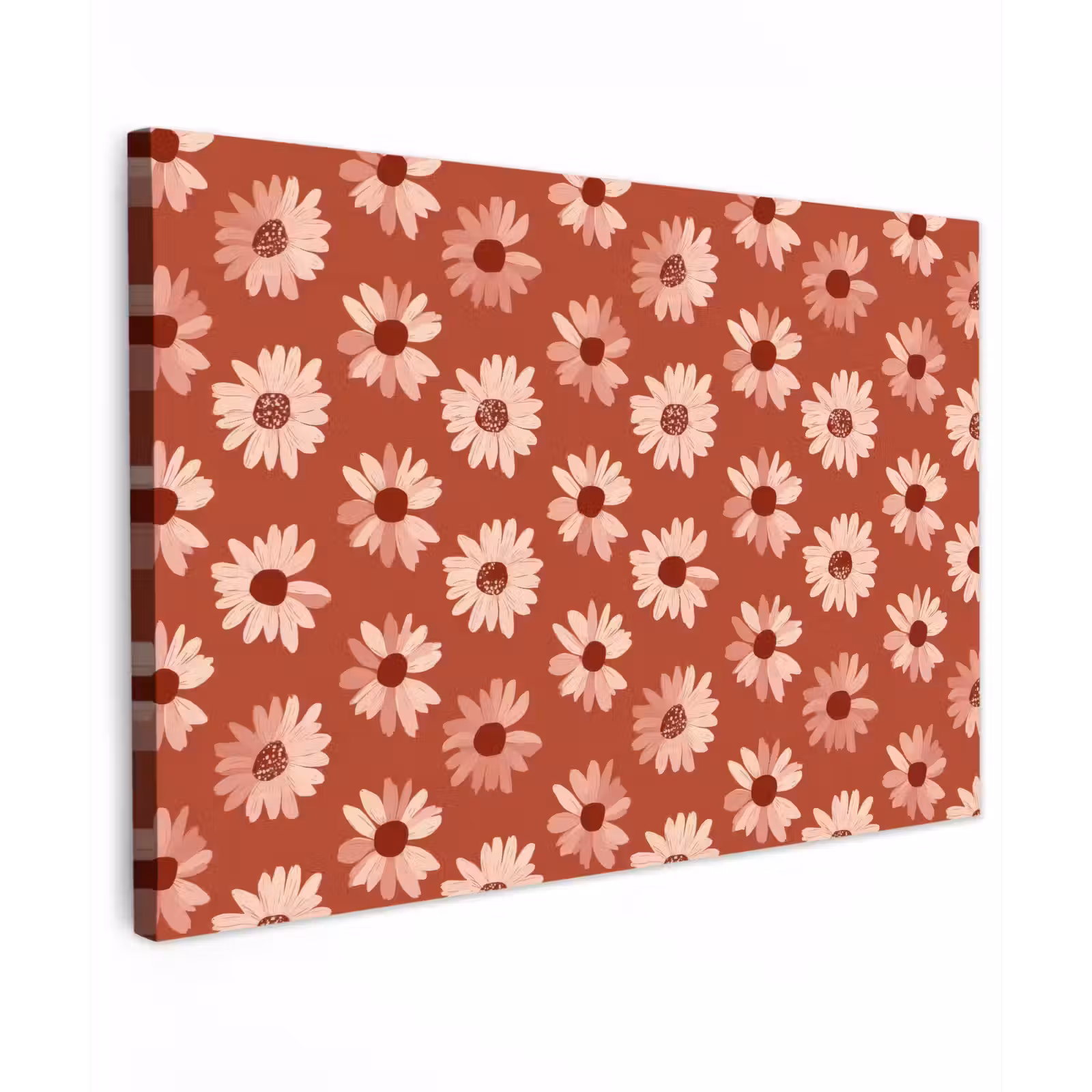 Canvas schilderij - Madelief - Retro - Terracotta — 1