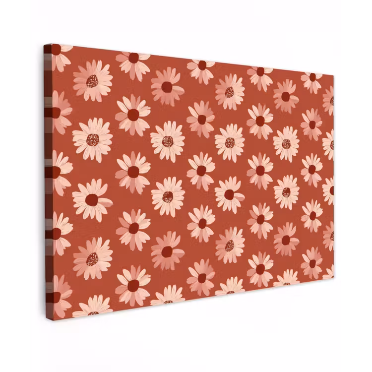 Canvas schilderij - Madelief - Retro - Terracotta — 1