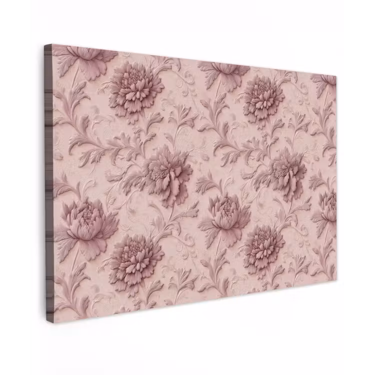 Canvas schilderij - Reliëf - Pioenrozen - Roze — 1