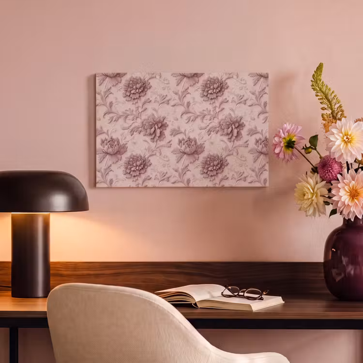 Canvas schilderij - Reliëf - Pioenrozen - Roze — 4