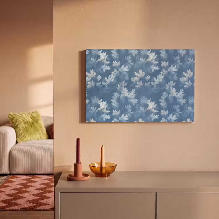 Canvas schilderij - Varen - Botanisch - Patroon - Grijsblauw — 2