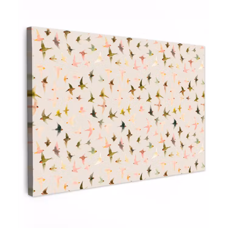 Canvas schilderij - Vogels - Vliegen - Kleurrijk — 1