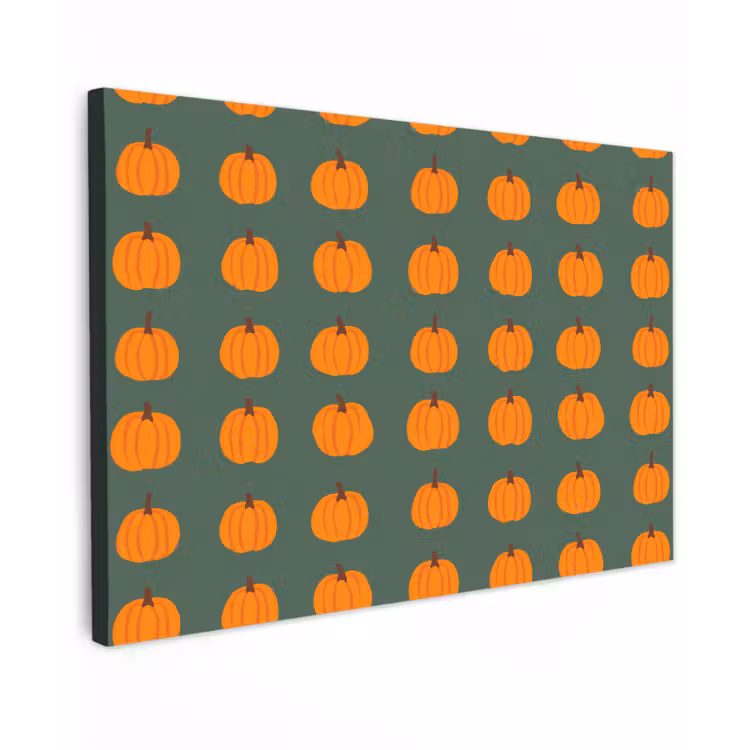 Canvas schilderij - Pompoen - Patroon - Oranje — 1
