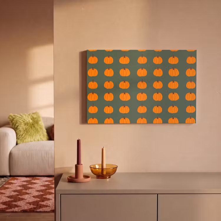 Canvas schilderij - Pompoen - Patroon - Oranje — 2