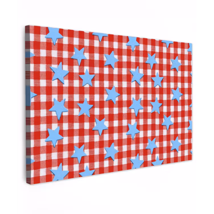 Canvas schilderij - Ruit - Sterren - Rood — 1