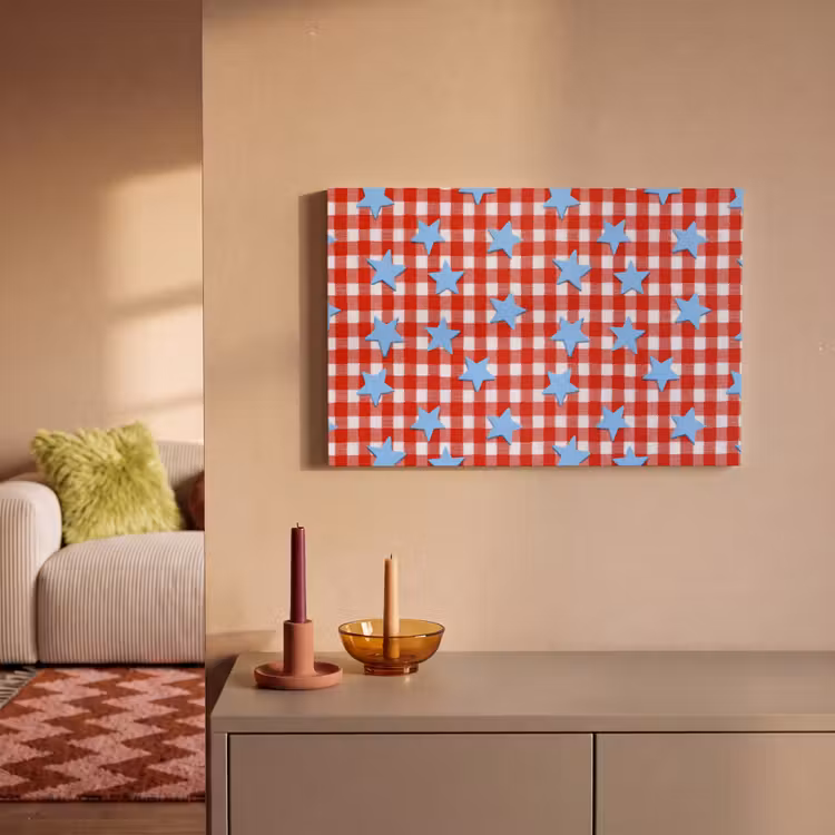 Canvas schilderij - Ruit - Sterren - Rood — 2