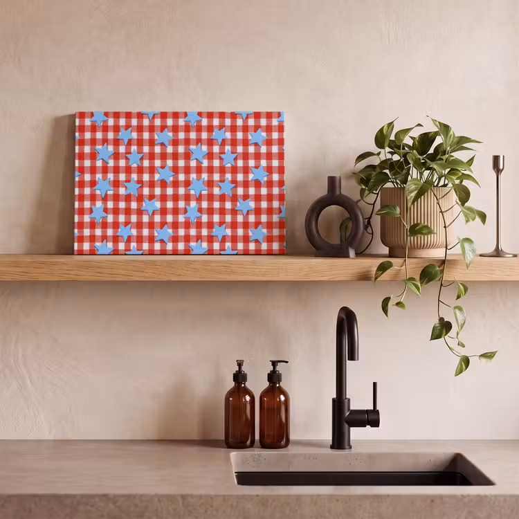 Canvas schilderij - Ruit - Sterren - Rood — 3