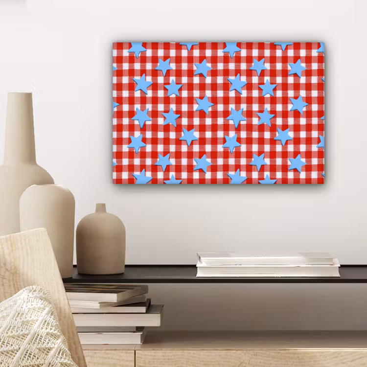 Canvas schilderij - Ruit - Sterren - Rood — 5