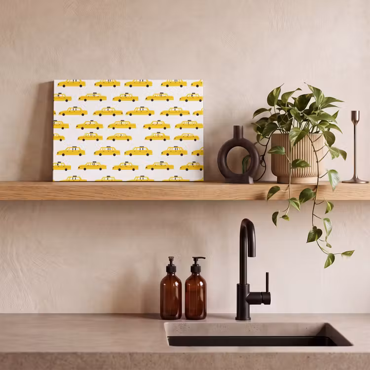 Canvas schilderij - Taxi - Iconisch - Geel — 3