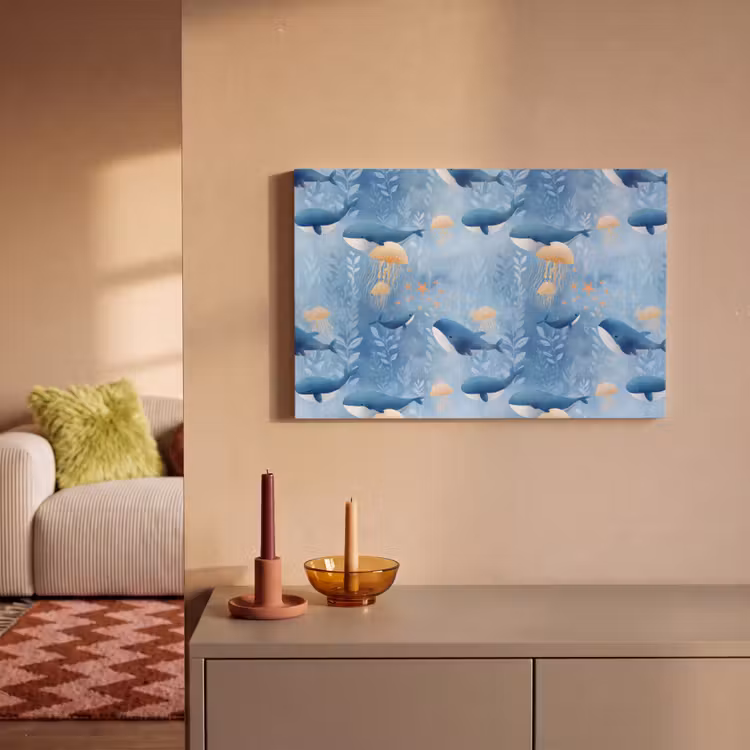 Canvas schilderij - Walvissen - Oceaan - Blauw — 2