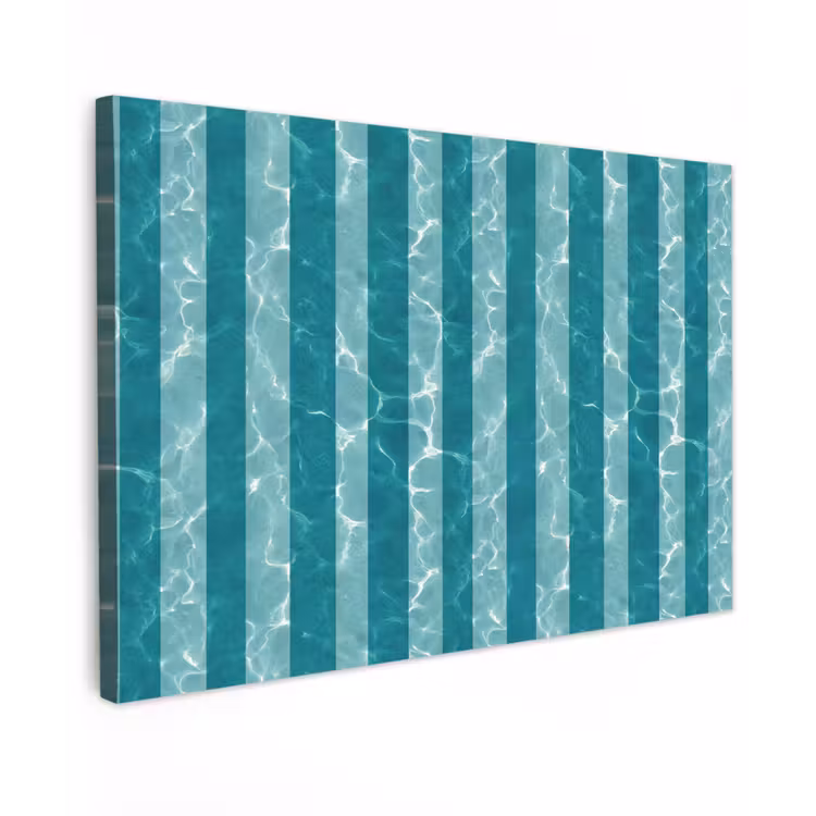 Canvas schilderij - Zwembad - Strepen - Groen — 1