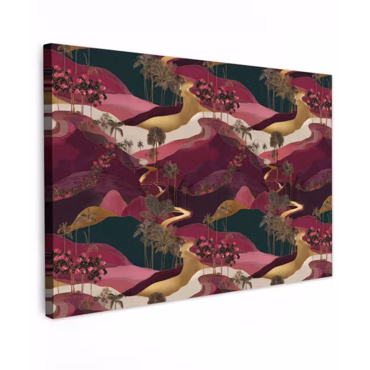 Canvas schilderij - Magisch - Palmbomen - Goud — 1