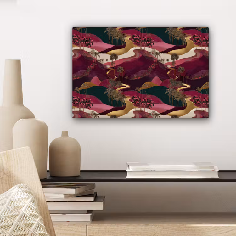 Canvas schilderij - Magisch - Palmbomen - Goud — 5