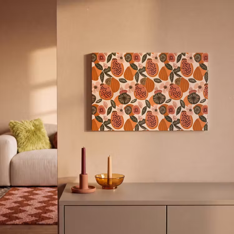 Canvas schilderij - Papaja - Bloesem - Oranje — 2