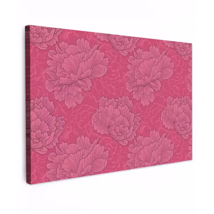 Canvas schilderij - Pioenrozen - Energiek - Roze — 1