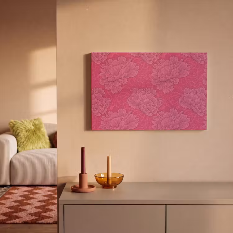 Canvas schilderij - Pioenrozen - Energiek - Roze — 2