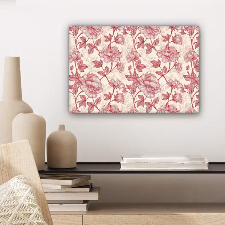 Canvas schilderij - Pioenrozen - Modern -  Rood — 5