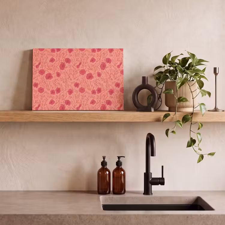 Canvas schilderij - Weidebloemen - Romantisch - Roze — 3