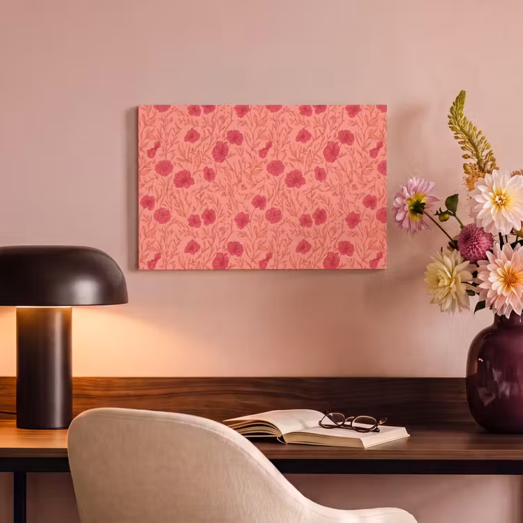 Canvas schilderij - Weidebloemen - Romantisch - Roze — 4