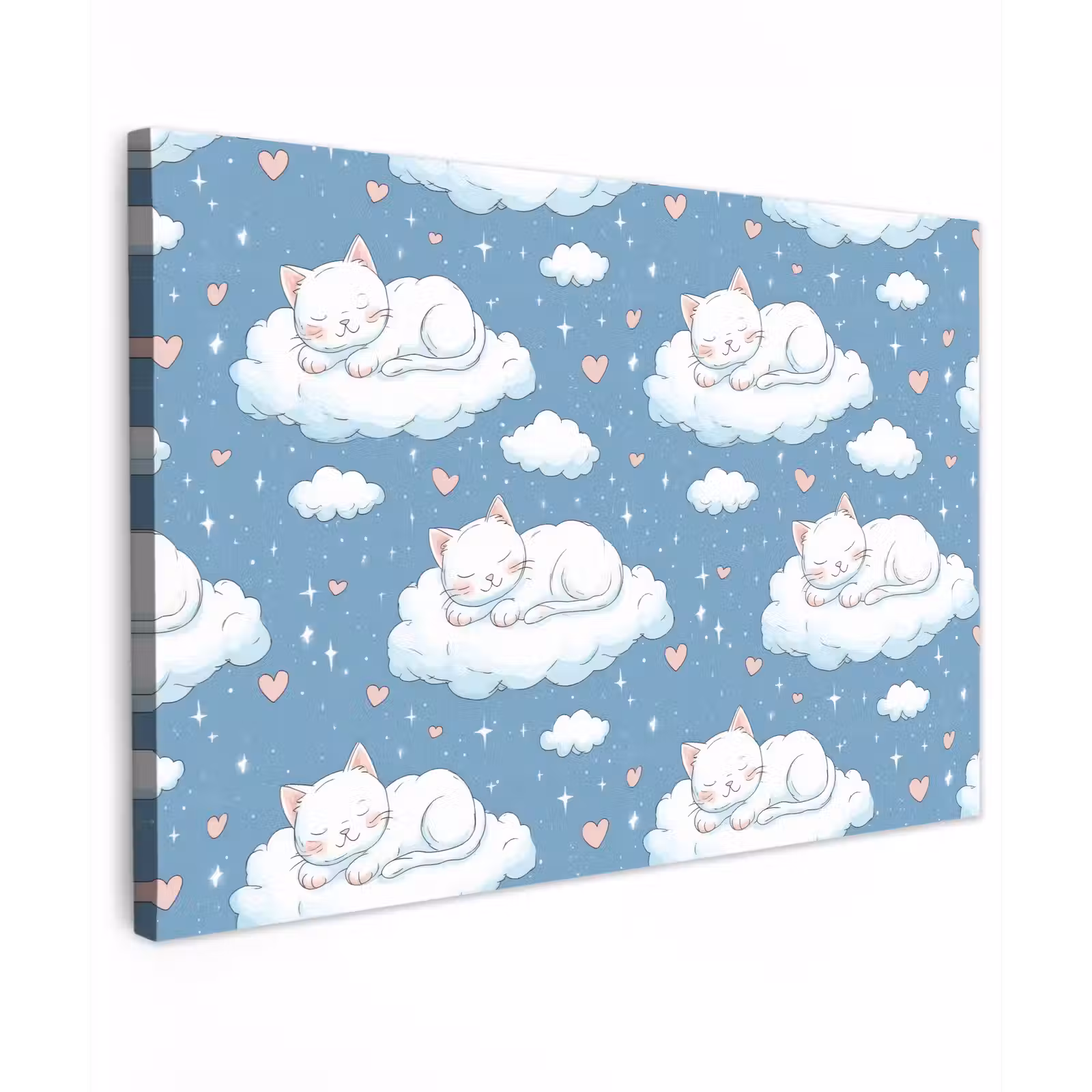 Canvas schilderij - Kitten - Wolken - Blauw — 1