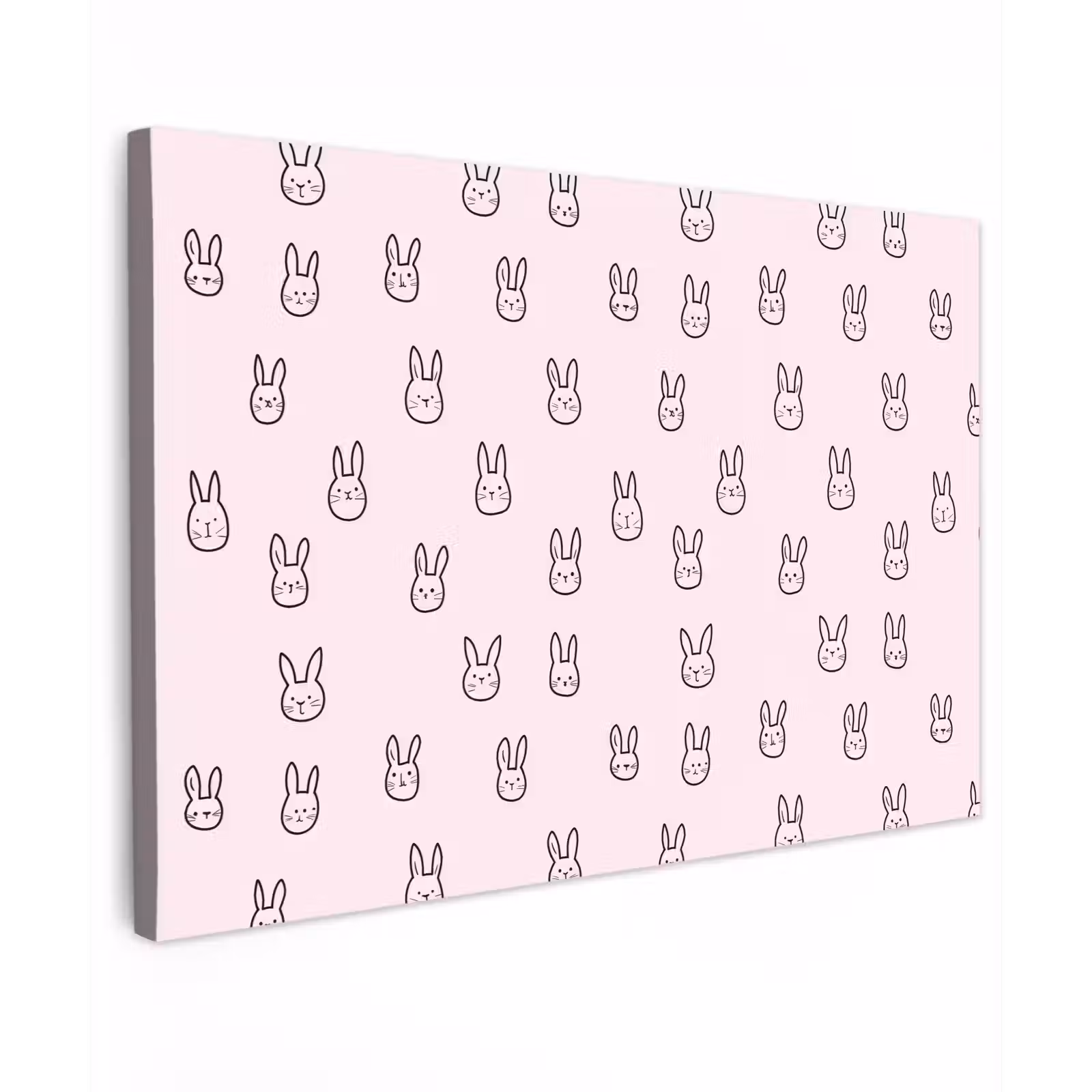 Canvas schilderij - Konijnen - Minimalistisch - Roze — 1