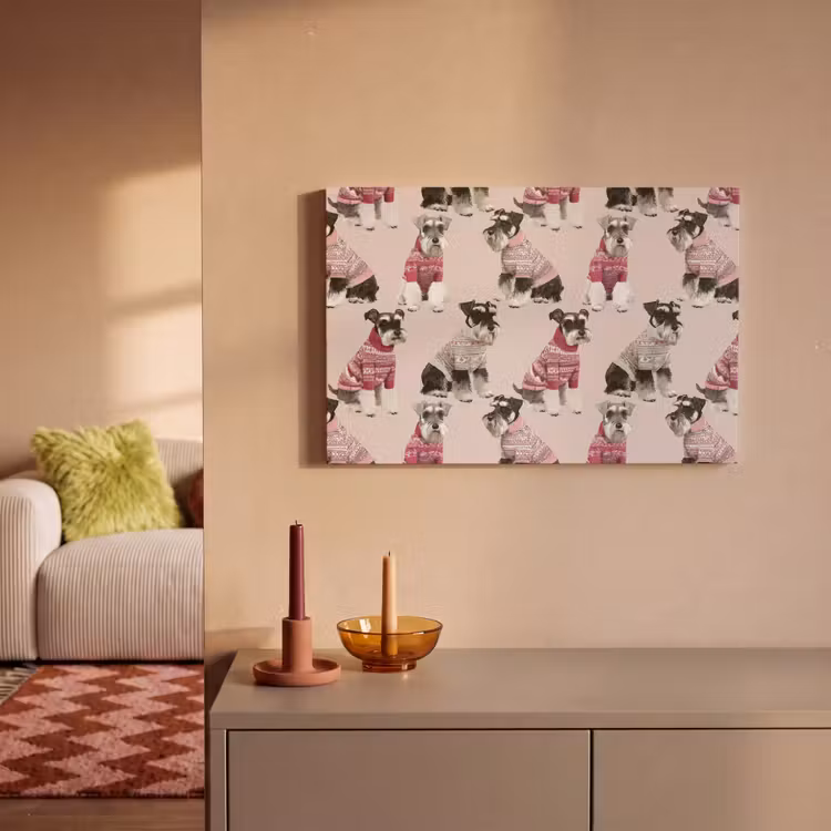 Canvas schilderij - Honden - Truien - Rood — 2
