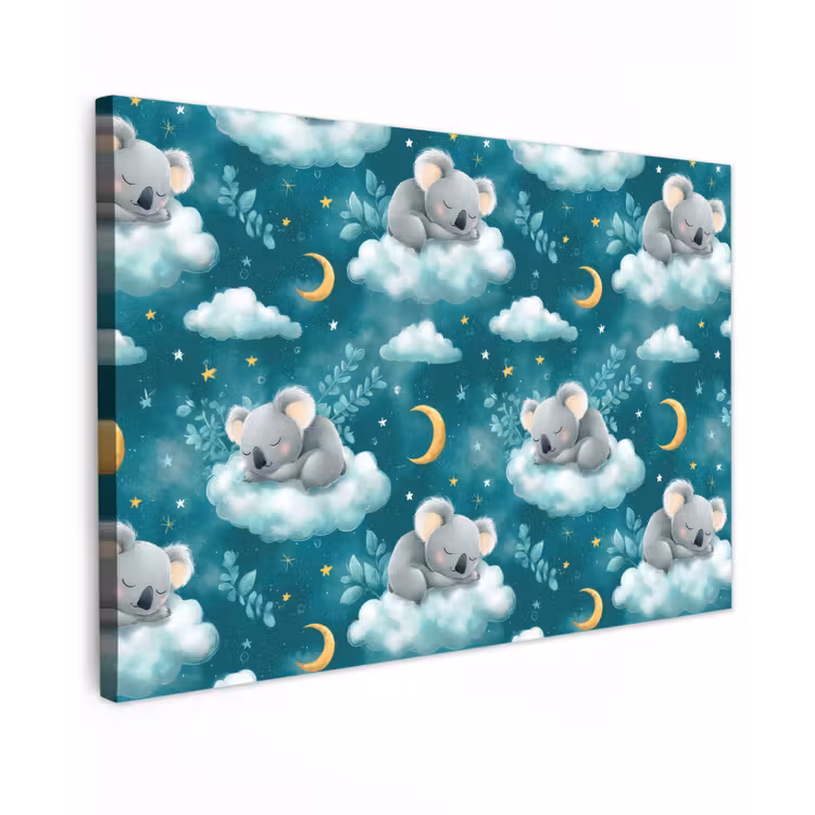 Canvas schilderij - Koala's - Betoverend - Blauw — 1