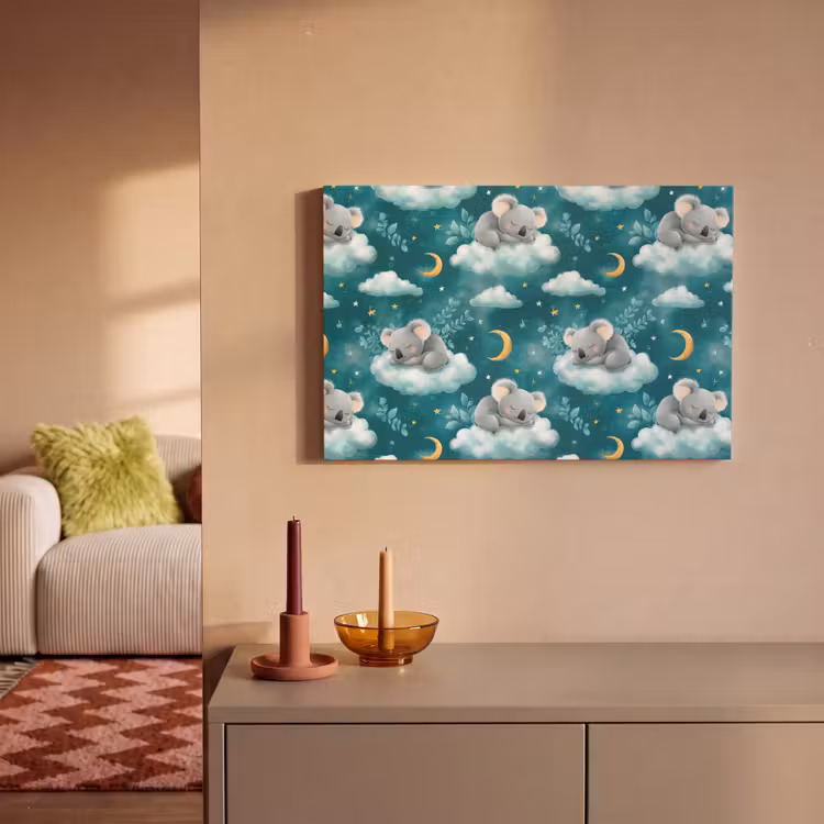 Canvas schilderij - Koala's - Betoverend - Blauw — 2