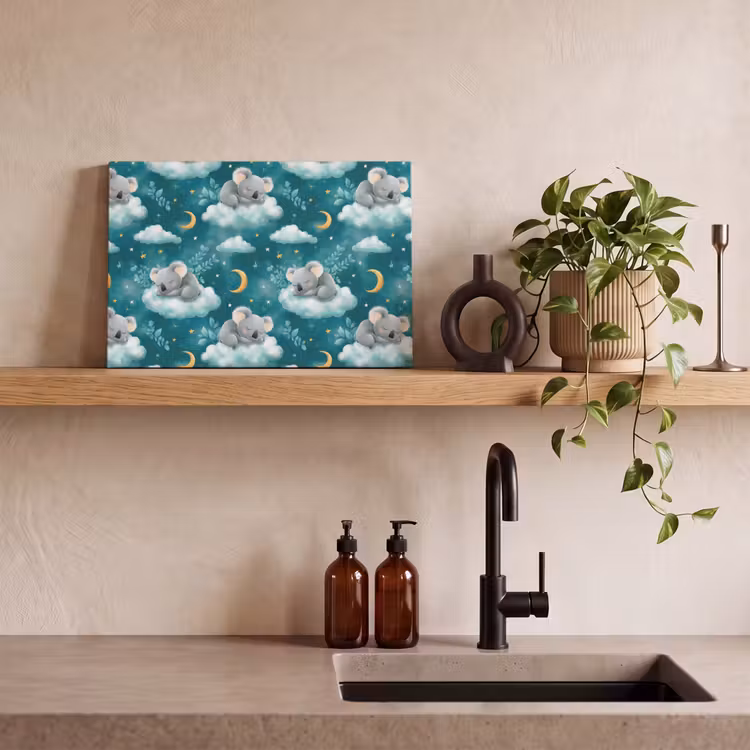Canvas schilderij - Koala's - Betoverend - Blauw — 3