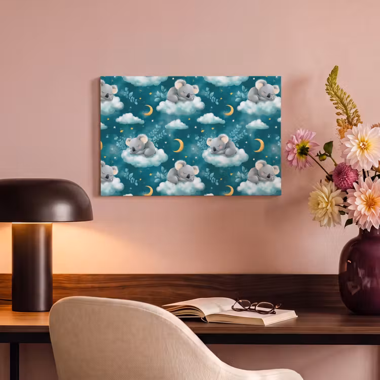 Canvas schilderij - Koala's - Betoverend - Blauw — 4