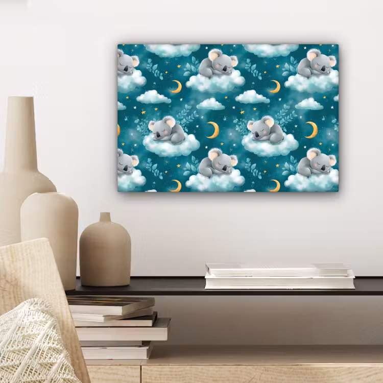 Canvas schilderij - Koala's - Betoverend - Blauw — 5