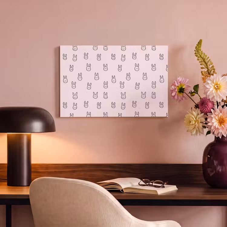 Canvas schilderij - Konijnen - Minimalistisch - Roze — 4