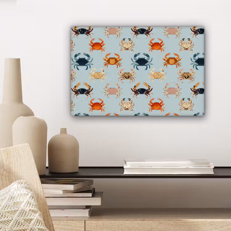 Canvas schilderij - Krabben - Speels - Kleurrijk — 5
