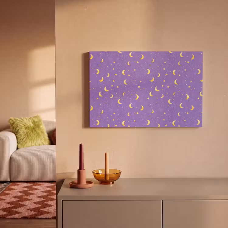 Canvas schilderij - Manen - Sterren - Paars — 2