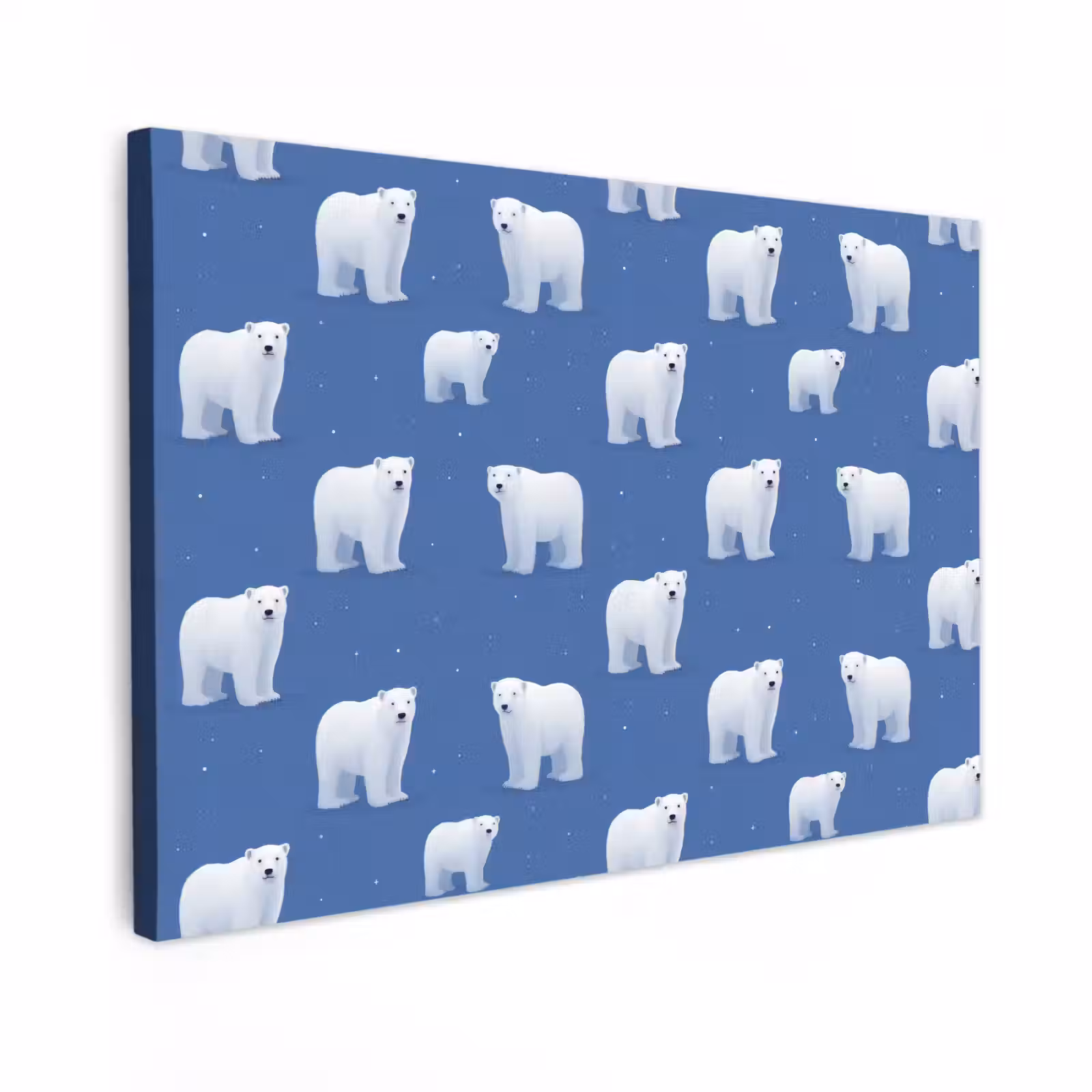 Canvas schilderij - IJsbeer - Patroon - Blauw — 1