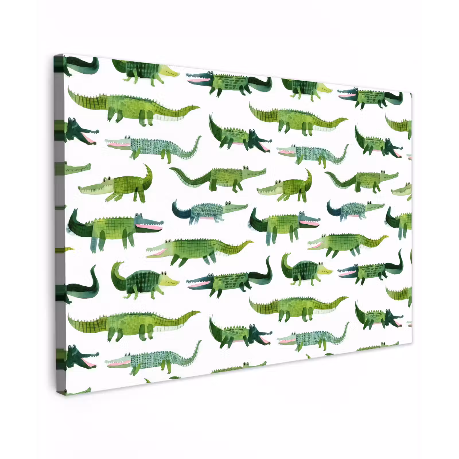 Canvas schilderij - krokodillen - Speels - Groen — 1