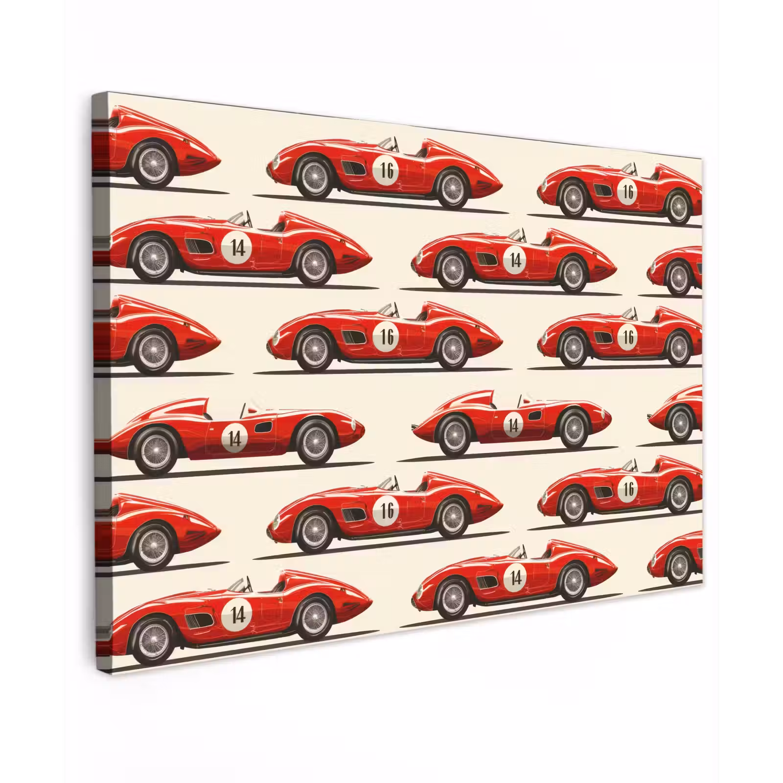 Canvas schilderij - Raceauto - Retro - Rood — 1