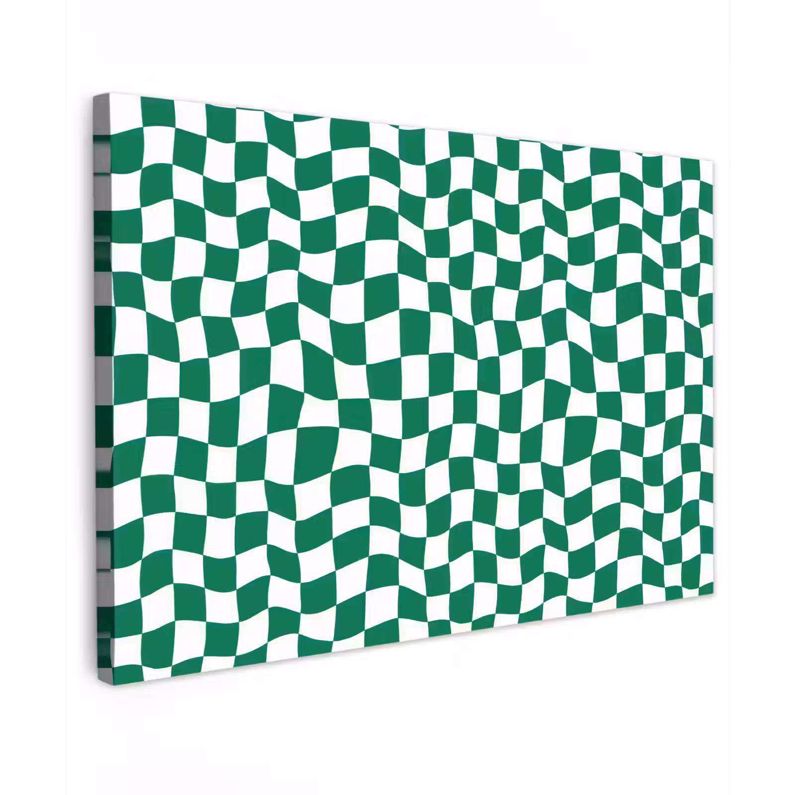 Canvas schilderij - Schaakbord - Golvend - Groen — 1